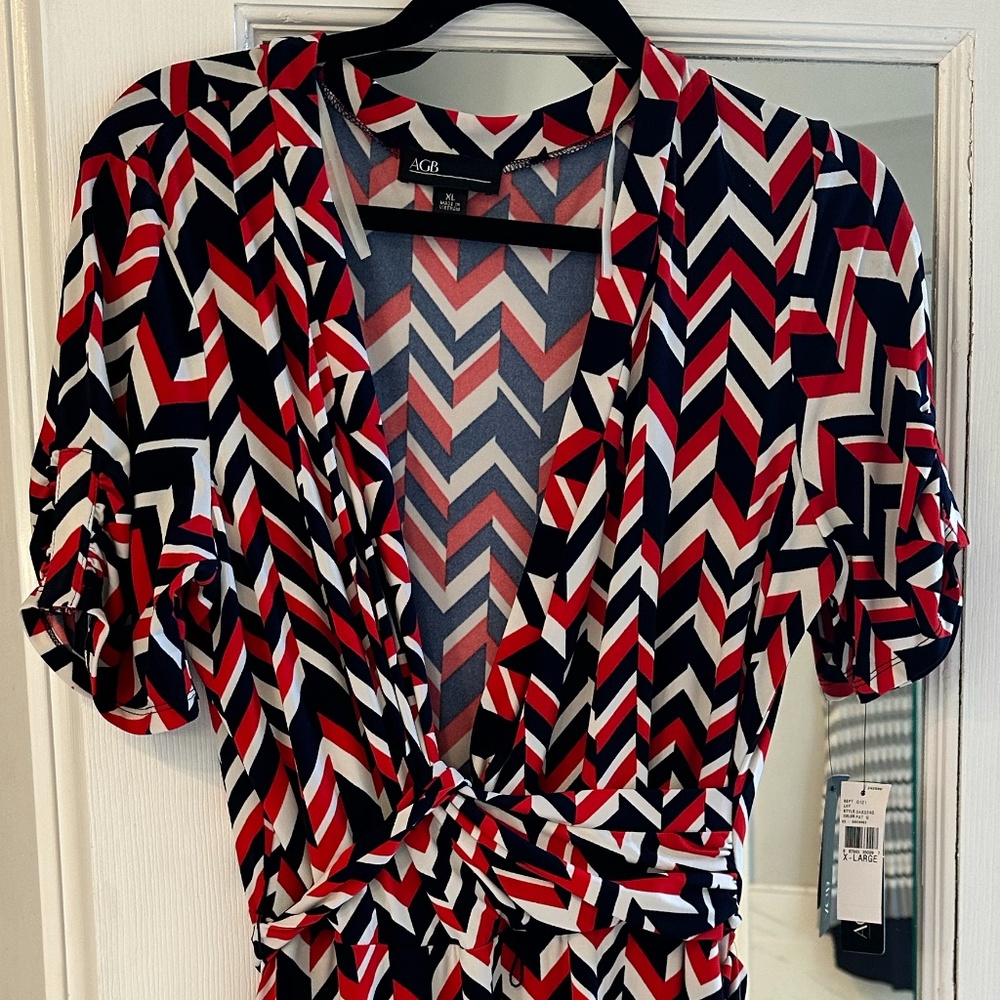 NWT AGB Chevron Dress
